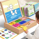 🎁¡Oferta navideña anticipada! 50% de descuento 🔥 Juego de rompecabezas de bloques magnéticos de madera con patrones 🧩